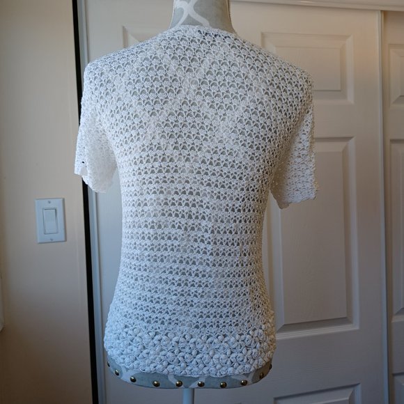 Beta's Choice White Crocheted Sweater - (3194) - Picture 3 of 11